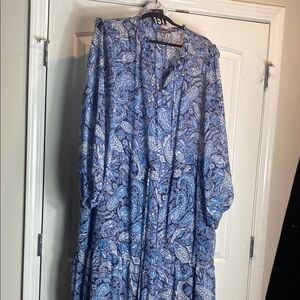 Julia Jordan Blue and White Paisley Dress